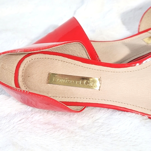 Louise et Cie bright red pointed toe slip on flat gold Size 5 Preowned Excellent - Picture 7 of 9